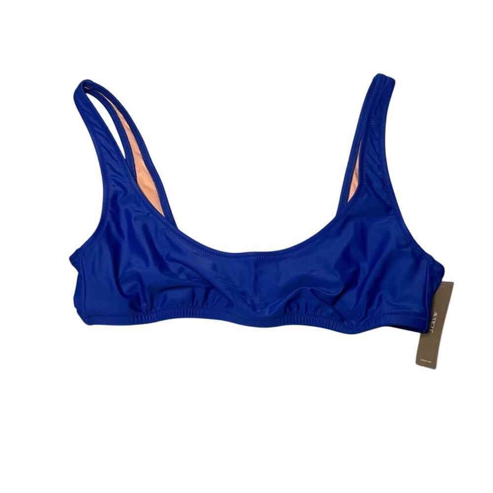 J.Crew Blue Scoopneck Bikini Swim Top L NWT Heritage Collection